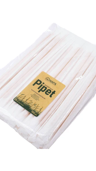 Buğday Sapından Ekolojik Pipet 20cm - 100 Adet - Tekli Paketli