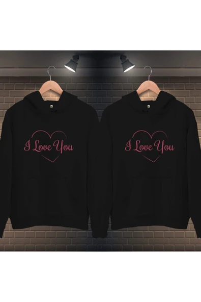 Sevgili Kombini Çift Unicex Sweatshirt Siyah ürün görseli