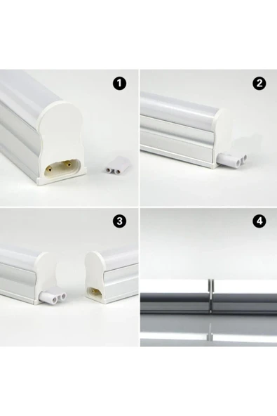 Cata Ct-2466 T5 Bant Armatürü Eklenebilir Anahtarlı 5W Ledli Beyaz Kasa Beyaz Işık 6400K 31cm - 3