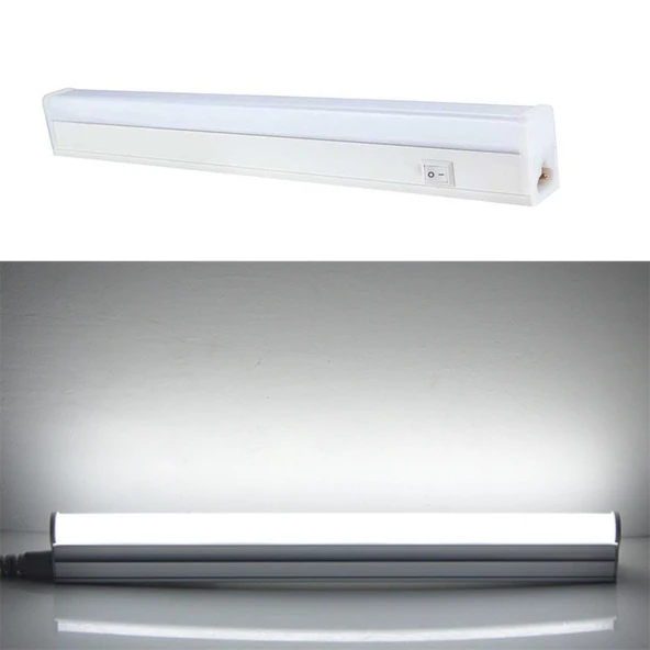 Cata Ct-2466 T5 Bant Armatürü Eklenebilir Anahtarlı 5W Ledli Beyaz Kasa Beyaz Işık 6400K 31cm - 6