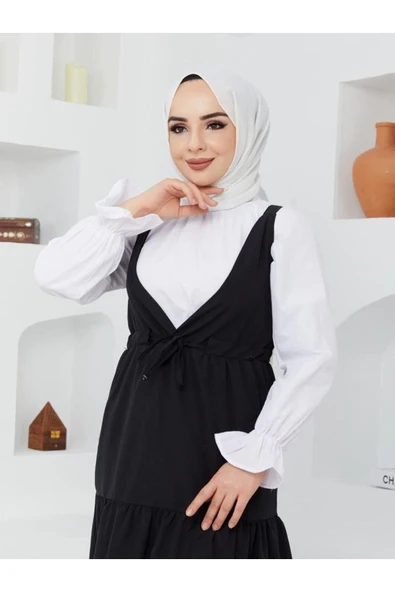Kadın Jile Siyah Ve Gömlek Beyaz Takım - 2