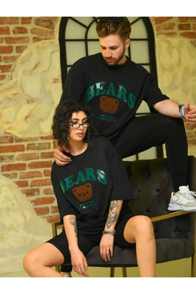 Sevgili Kombini Çift Unisex Oversize Baskılı Tişört ürün görseli