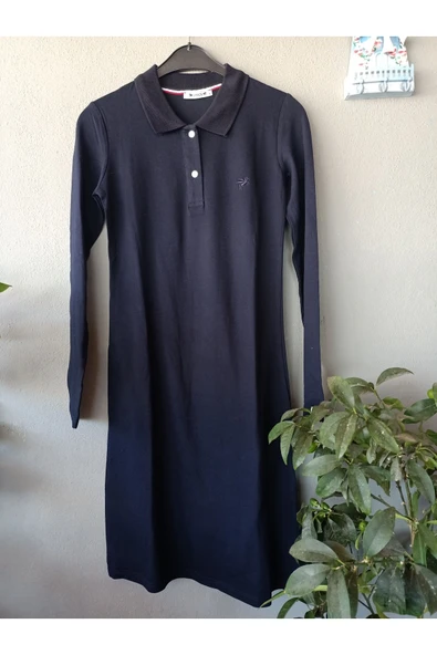 Kadın Midi Lakos Yaka Elbise ürün görseli