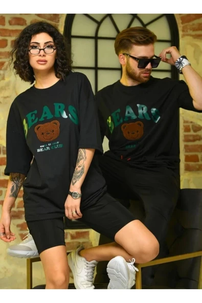 Sevgili Kombini Çift Unisex Oversize Baskılı Tişört - Resim 2