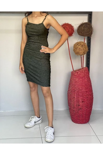 Genç Ip Askılı Elbise Yazlık Triko ürün görseli