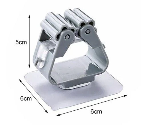 Yapışkanlı Pratik Mop Tutucu 4 Adet Beyaz - 4