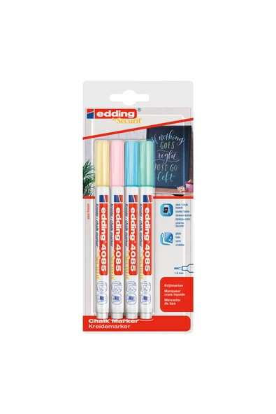 Edding 4085 Tebeşir Chalk Kalem Seti Pastel Tonlar 4'lü
