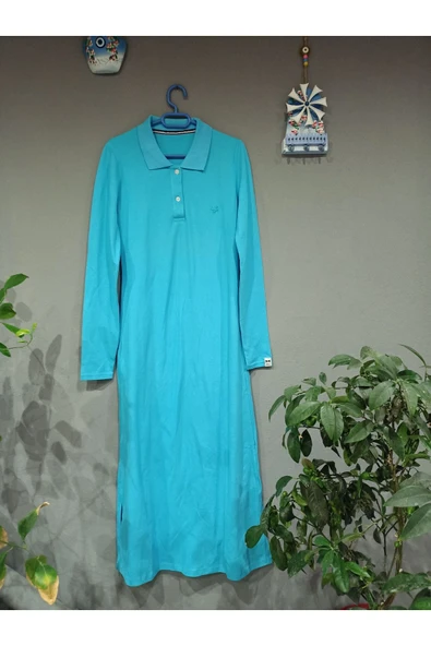 Kadın Uzun Lakos Yaka Elbise ürün görseli