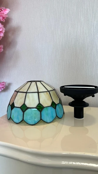 Yüceeller Tavan Vitray Avize 25cm 10" Yeşil - 3