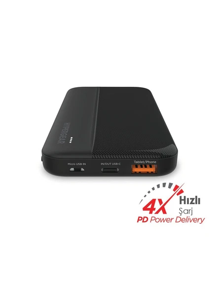 Hypergear 20W USB-C PD + 18W USB Hızlı Şarj 10.000 mAh Taşınabilir Powerbank Siyah - 3