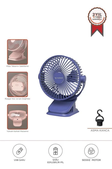Torima F-15 Mavi  Mini Fan Vantilatör