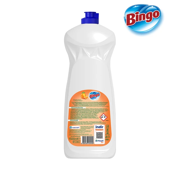 Bingo Sıvı Elde Bulaşık Deterjanı Mandalina 1500ml X 3 Adet - 3