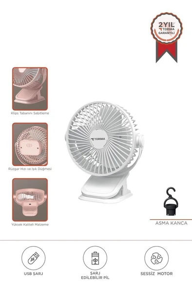 Torima F-15 Beyaz  Mini Fan Vantilatör