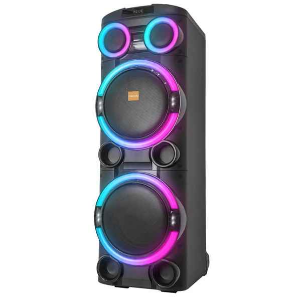 Mikado Bykalite MD-104KP 200W 12V 14000mAh Bataryalı Siyah 1 UHF UV Mikrofonlu USB/BT/TF/TWS/AUX RGB 220V Kablolu Gitar Girişli P