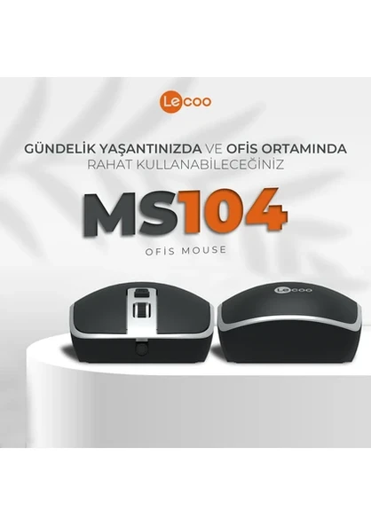 LENOVO LECOO MS104 1600 DPI 4 TUŞLU USB KABLOLU OPTİK MOUSE - 2