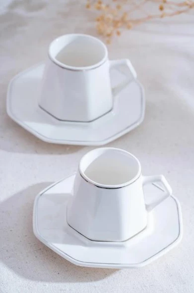 Acar Elera Silver 6 Kişilik Kahve Fincan Takımı YKG-06614 - 3