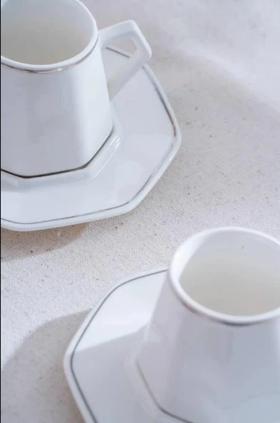 Acar Elera Silver 6 Kişilik Kahve Fincan Takımı YKG-06614 - 4