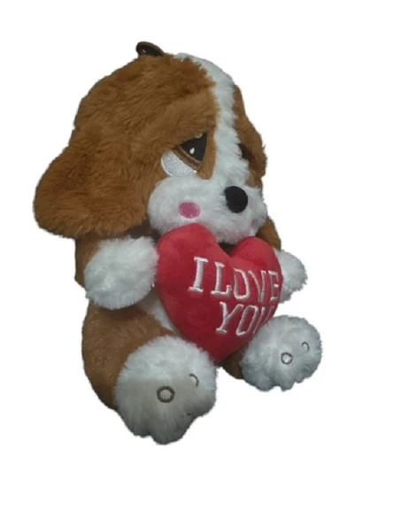 Kalpli Üzgün Köpek Peluş Oyuncak 25CM KOYU KAHVERENGİ - 2