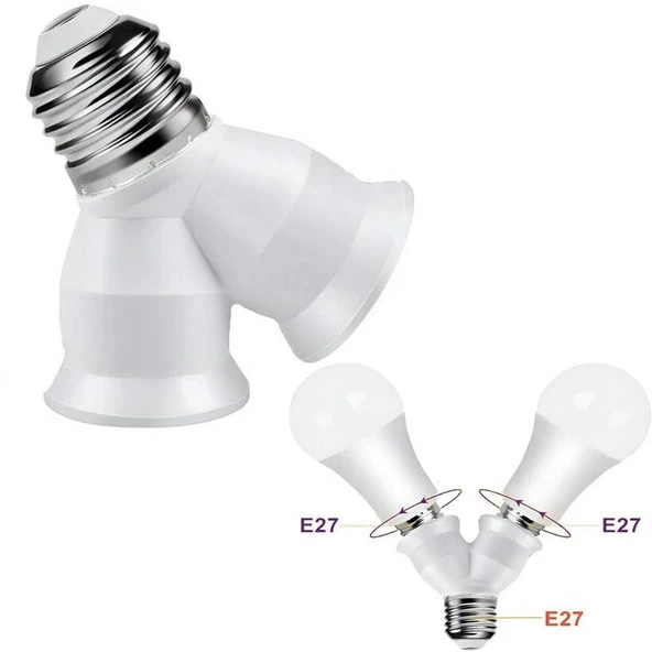 Ayt Ledx DY-101 E27 Duy Çoğaltıcı Tek Duydan Çift E27 Lamba Bağlantısı Duy Çoklayıcı