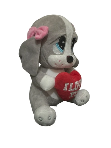 Kalpli Üzgün Köpek Peluş Oyuncak 25CM GRİ - 2