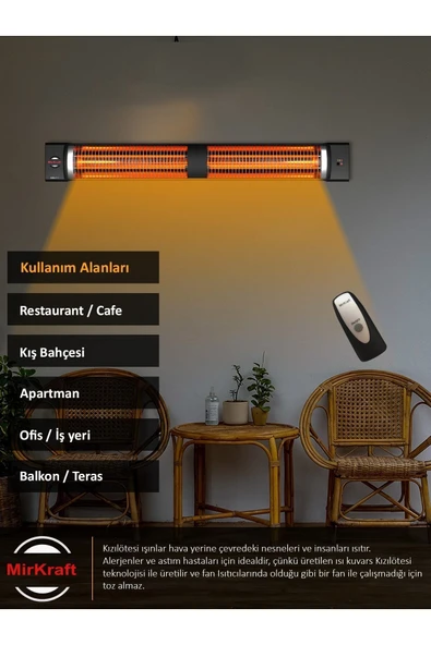 MirKraft Elektrikli Quartz Isıtıcı, 2800 Watt, İki Kademe (1400+1400), SQUARE - 4