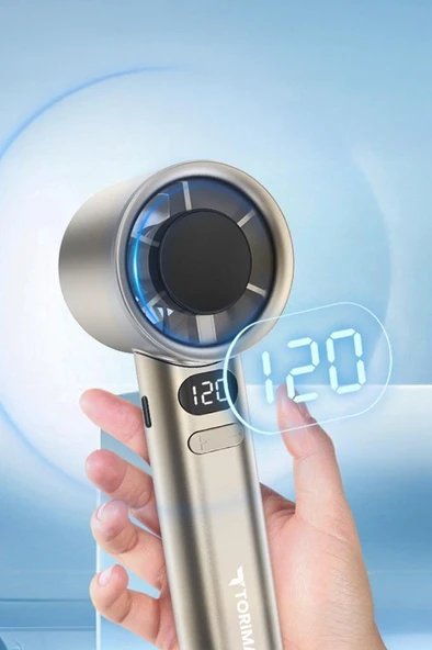 Torima F-21 Altın Dijital Ekranlı 120 Hız Ayarlı Taşınabilir Mini Fan