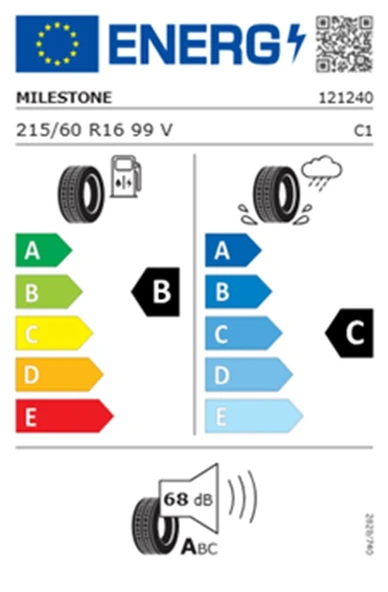 Milestone215/60 R16 TL 99V REINF. CARMILE Yaz Lastiği (Üretim Tarihi:2025) - 2
