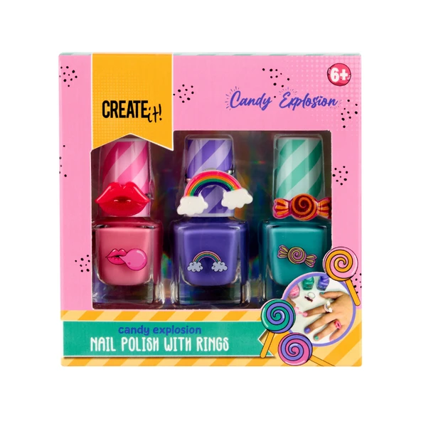 Create It Oje ve Yüzük Seti - Gökkuşağı - Candy Explosion