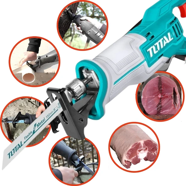 Total Şarjlı Akülü Tilki kuyruğu Testere Ahşap Metal Kemik Kesme 20 Volt 2.0 Ah 110 mm TRSLI11521 - 3