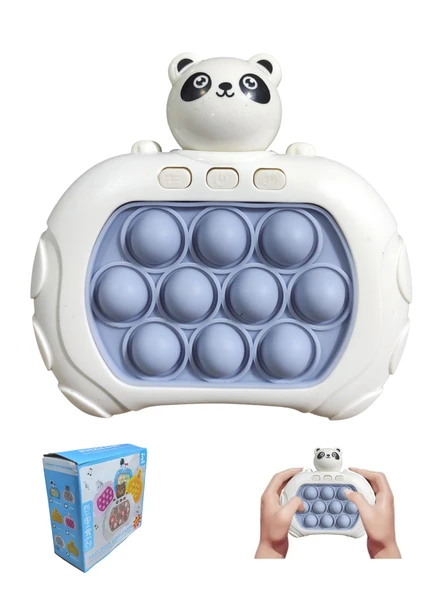 Popit Makinesi Işıklı Oyun Fast Push Pilli Fidget Kabarcık - Panda