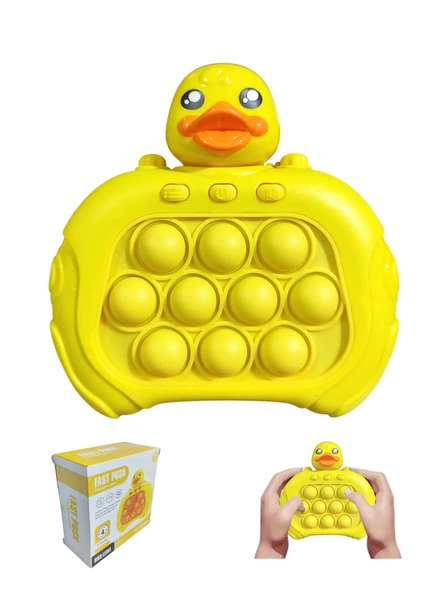 Popit Makinesi Işıklı Oyun Fast Push Pilli Fidget Kabarcık - Ördek