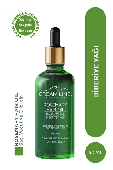 Cream Line Biberiye Yağı Complexi Saç Dökülmesi ve Yıpranmış Saçlar için Hızlı Saç Uzatan Biotinli Saç Bakımı