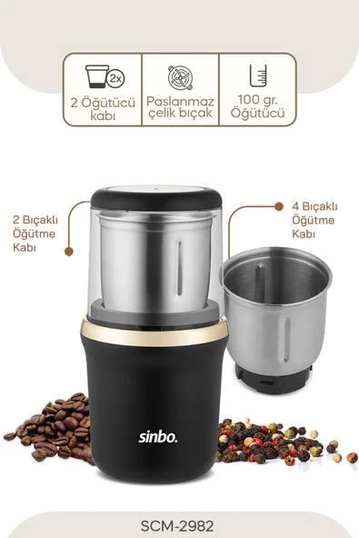 SCM-2982 Kahve Ve Baharat Öğütücü Gold