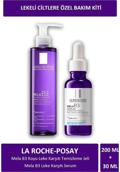 La Roche Posay Mela B3 Koyu Leke Karşıtı Temizleme Jeli 200 ml + La Roche Posay Mela B3 Leke Karşıtı Serum 30 ml
