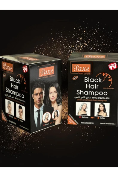 Paxe Black Hair Shampoo Beyaz Saç Kapatıcı 2 Kutu (10lu Paket)X2 - 4
