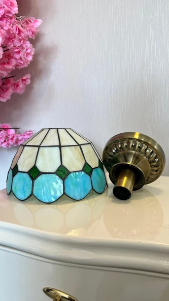 Yüceeller Tavan Vitray Eskitme Avize 30cm 12" Yeşil - 2