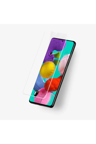 Glazef Samsung Galaxy A51 Ekran Koruyucu Cam Tam Uyumlu Temperli Cam Kırılmaz Cam