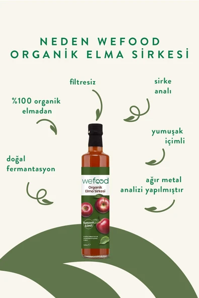 Wefood Organik Elma Sirkesi 500 ml 4'lü - 3