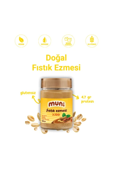 muni Fıstık Ezmesi Vegan 3'lü - 3