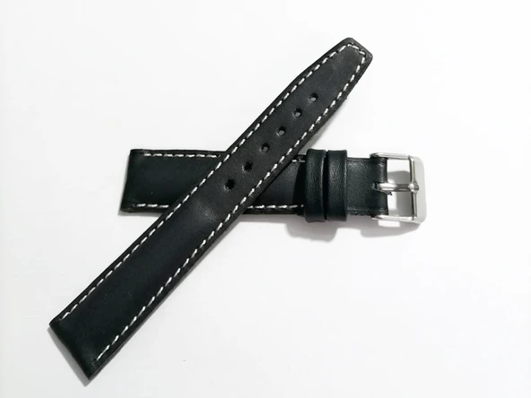 Fado Her Saate Uygun 18 MM Hakiki  Dana Derisi   ( 264) beyaz dikişli siyah