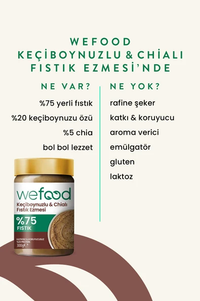 Wefood Keçiboynuzlu & Chialı Fıstık Ezmesi 300 g - 2