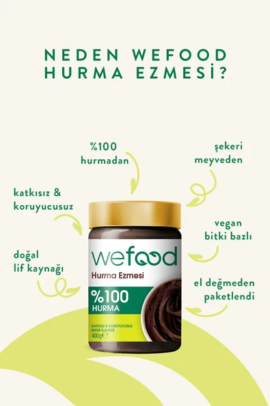 Wefood %100 Sade Hurma Ezmesi 400 gr 3'lü - 4