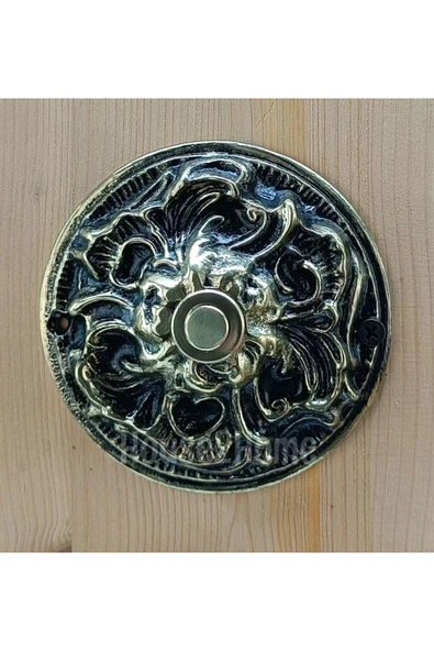 HOUSE2HOME El Yapımı Pirinç Kapı Zili Sarı Siyah