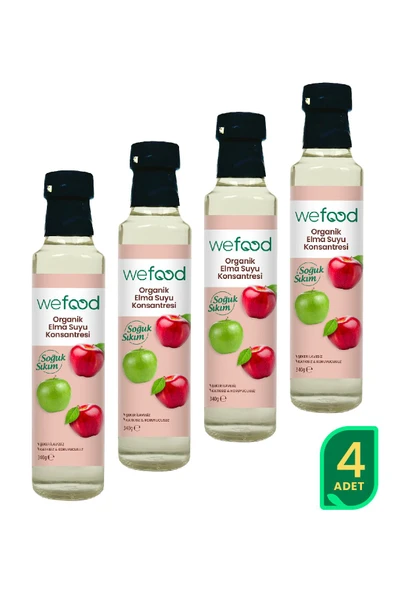 Wefood Organik Elma Suyu Konsantresi 340 gr 4'lü
