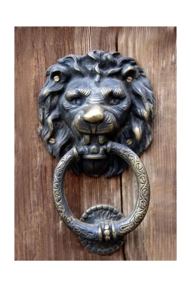 HOUSE2HOME Vintage El Yapımı Pirinç Aslan Kapı Tokmağı