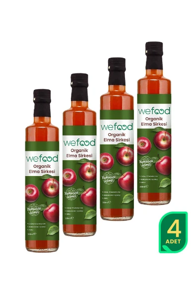 Wefood Organik Elma Sirkesi 500 ml 4'lü