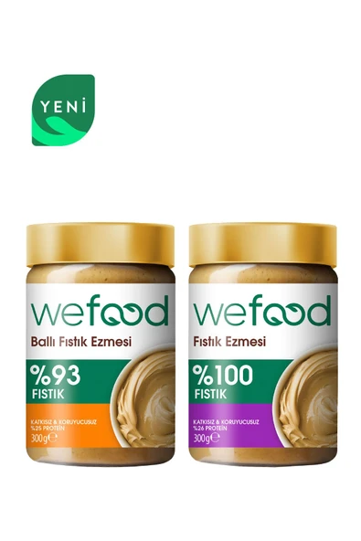 Wefood %100 Fıstık Ezmesi 300 gr + Ham Ballı Fıstık Ezmesi 300 gr