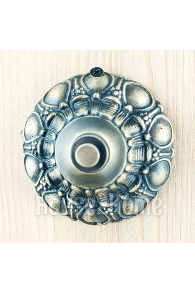 HOUSE2HOME El Yapımı Pirinç Kapı Zili Antik Sarı