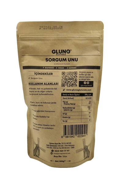 Gluno Glutensiz Sorgum Unu 500 gr - 2