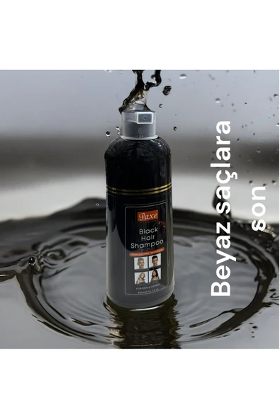 Paxe Black Hair Shampoo Beyaz Saç Kapatıcı Şampuan Siyah Renk 400ML - 2